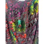 NYgard Sheer Velvet Burnout On/Off Shoulder Bishop Sleeve Tropical Floral Top XL Photo 5