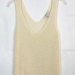 Forever 21 Contemporary V-Neck Open Knit Cream Vest Size Small Workwear Casual Photo 0