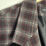NWOT Sag Harbor Houndstooth Plaid Wool Blend Blazer Burgundy Black Size 18 Red Photo 8