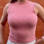 Forever 21 Rose Pink Ribbed Sleeveless High Neck Top Photo 0
