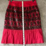 Moulinette Soeurs  Red Skirt with Black Sequins Size 0 Photo 5