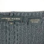 Jeanne pierre  1X Gray Waffle Cable Knit Pullover Tunic Top Plus Photo 4