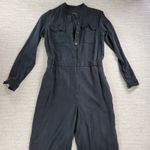 Banana Republic Utility Jogger Jumpsuit Womens 8 Tall Black Tencel Long Sleeve Photo 2