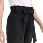 Chiciris Women’s Pants Paper Bag Tie Waist Slim Tapered Fit Black Size 2X Plus Photo 6