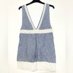 J.Crew  Striped Blue Eyelet Swim Tunic Cover-Up Dress Size S Linen Cotton Blend Photo 4