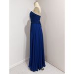 May Queen Navy Chiffon Strapless Prom Bridesmaid Evening Gown Dress Size 8 Blue Photo 2