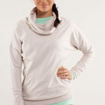 Lululemon  Rest Day Pullover in Dune Cream Sweater Long Sleeve Cowl Neck Pockets Photo 0