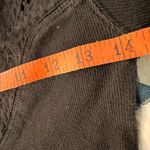 Free People  LS Ribbed Black Crochet Shirt Photo 7