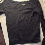 Hollister Black off the shoulder lace shirt Photo 0