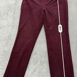 Chico's Womens Faux Suede Pants Size 0 Knit Pull On Stretch Crop Ankle Burgundy Photo 5