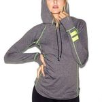 PINK - Victoria's Secret Victoria's Secret Pink Gray & Neon Yellow Athletic Hoodie Photo 0