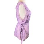 Apt. 9 ‎ Lilac Floral Ruffle Wrap Sleeveless Blouse Tie Waist XL Photo 2
