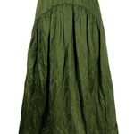 Vince NWT Tiered Smock Midi in Herb Green Crushed Cotton A-line Skirt 10 $445 Photo 0