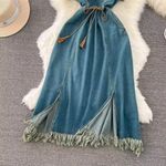 Unique Denim Midi Dress Photo 2