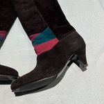 Vintage Black Suede Color Block boots Size 6.5 B80 Photo 1