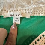 Miami  Green Crochet Trim Boho Peasant Dress Size M Cottagecore Chic Photo 8