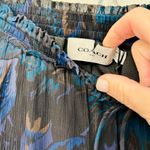 Coach NEW Navy Blue 100% Silk Maxi Skirt with Slits size 2 Photo 5