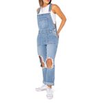 Celebrity Pink  Blue Stretch Denim Overalls Distressed Large Photo 1