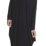 Aakasha Black Asymmetrical Long Sleeve Lagenlook Viscose Blend Tunic Dress Size L Photo 0