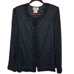 Laurence Kazar beaded black silk evening formal cardigan sweater jacket bolero Photo 1