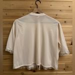 Vintage Lacey Coquette Petal Pink Sz Medium Button Front Lightweight Bed Jacket Photo 9