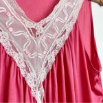 Vanity Fair  Vintage Elegant Pink Lace Trim Nightgown Photo 3