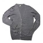 J.Crew Gray Linen Knit Cardigan with Pockets size Medium Photo 0