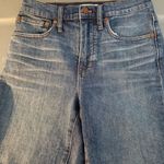 Madewell High-Rise Mid-Length Blue Denim Shorts Cut Off Distressed Womens Sz 25 Photo 0
