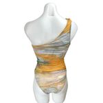 ZARA Multicolor Tie Dye Sunset One Shoulder Sleeveless Tank Bodysuit Top Size S Photo 1