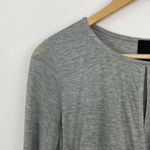 Heather Grey Long Sleeve Twist Front Long Sleeve Top Women's Size Medium M Gray Photo 5