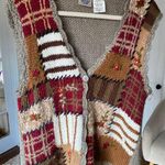 Vintage Patchwork Hand Knit Vest Huntington Ridge Boho Cottagecore Quiet Luxury Brown Size XL Photo 0