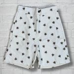 Unbranded Women’s Small White Bumblebee Embroidered Bermuda Shorts Vacation Photo 0