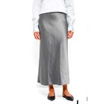 A New Day (Cream)  Satin A-Line Midi Slip Skirt Photo 4