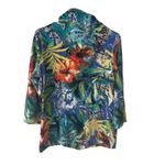 Sport Couture Size Medium Multicolor Vacation Tropical Floral Light Jacket‎ Blue Photo 3