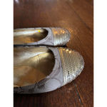 Coach Women's Brown Signature Flats with Gold Sequin Toe Photo 1