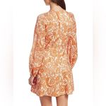 Zimmermann Peggy Scallop Short Dress Orange Paisley Photo 1