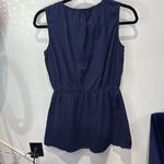 Charming Charlie Navy Blue Sleeveless Top Embroidered Details Cinched Waist Casual Dress Photo 2