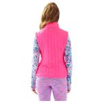 Lilly Pulitzer Skylar Flamingo Pink Hot Pink Quilted Vest Gold Zipper Medium Photo 4