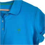Lilly Pulitzer Island Azure Blue Lime Logo TransDry Polo Shirt Size Large L Top Photo 1