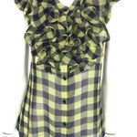 Zoa  New York Plaid Ruffle Blouse Small Sleeveless Cottagecore Chic Photo 0