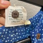 Go Fish Blue Polka Dot 3/4 Sleeve Henley Tiered Mini Dress Size S Photo 3