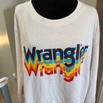 Wrangler Women's White Crewneck Sweatshirt Oversized Colorful Logo Spellout 1X Photo 2