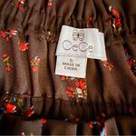 CeCe Women's Ruffled Square Neckline Floral-Print Blouse Black Sz S Photo 4