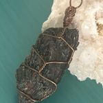 Handcrafted Vintage Kyanite Black Stone Intricately Wire Wrapped Pendant Photo 5
