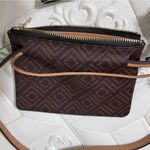 Liz Claiborne  Dark Brown Chocolate/Caramel Pattern Adjustable Belt Fanny Pack Photo 3