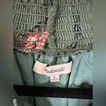 Madewell Green Mockneck Top in Butterfly Garden Photo 3