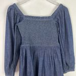J.Crew NWT Smocked Puff-Sleeve Dress in Chambray Blue Size XXS NEW Photo 2