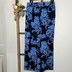 Soft Surroundings Soft Surroundings Blue Flowered Palazzo Wide Leg Pants Size Medium Photo 4