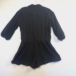 Free People  Beach Black Medium Open Knit Crochet Semi-Sheer Romper Playsuit Photo 1