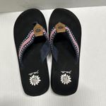Yellow Box  Shoes Womens Size 8.5 Black Flip Flop Sandals Patriotic Stars Stripes Photo 5